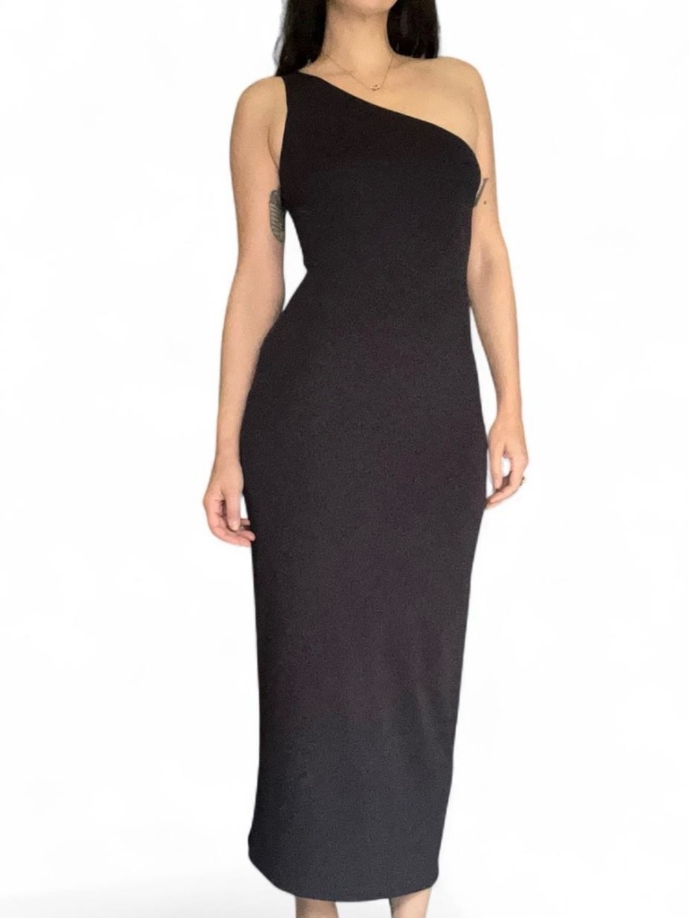 Laundry By Shelli Segal One-Shoulder Black Maxi Dress